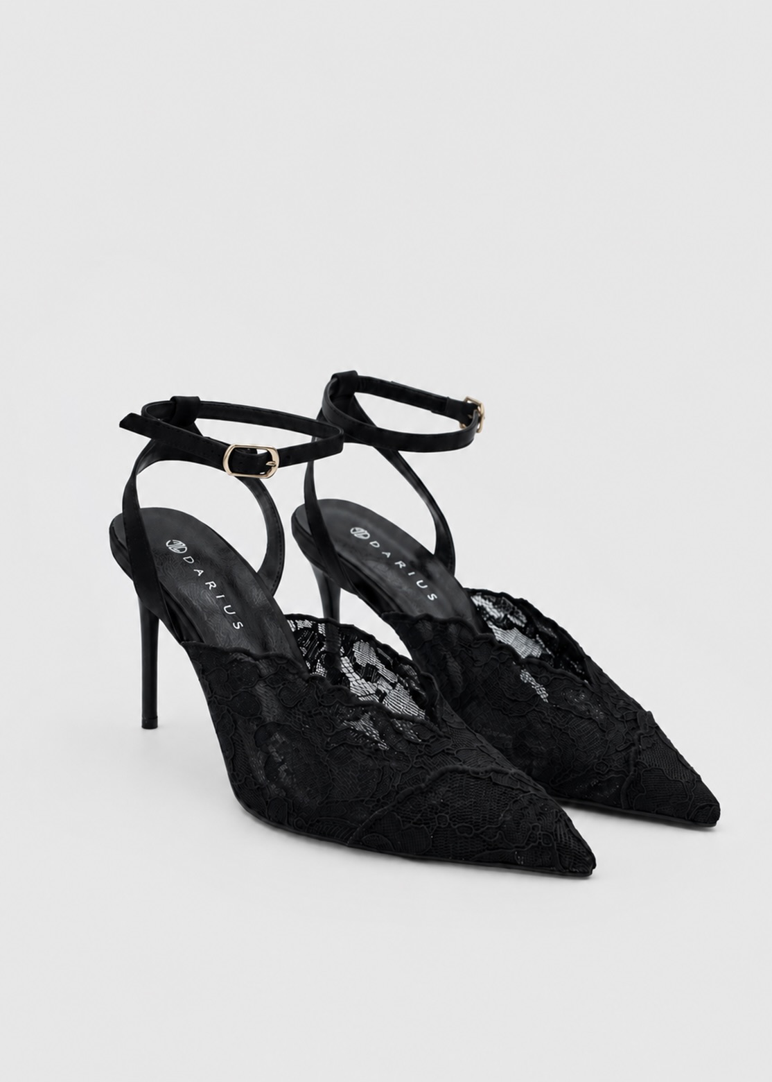IMG_5270.JPG GLENDA Black Lace Heeled Sandal - Image 1