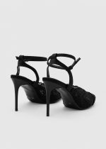 GLENDA Black Lace Heeled Sandal - Image 4