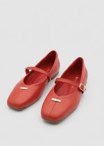 MURIEL Red Leather Women's Ballerina - Image 3