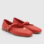 MURIEL Red Leather Women's Ballerina