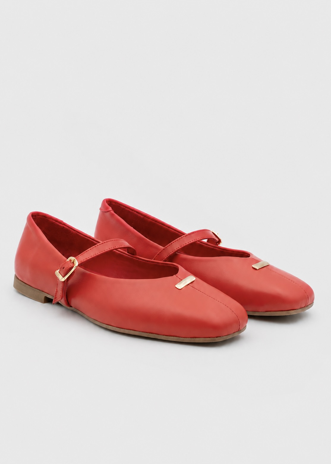 IMG_5277.JPG MURIEL Red Leather Women's Ballerina - Image 1