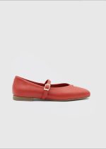 MURIEL Red Leather Women's Ballerina - Image 2