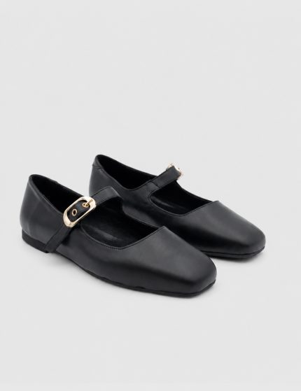 HEILY Black Leather Women's Ballerina