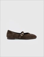 MURIEL Brown Suede Leather Women's Ballerina - Image 2