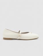 MURIEL Beige  Leather Women's Ballerina - Image 2