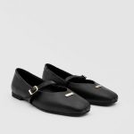 MURIEL Black Leather Women's Ballerina