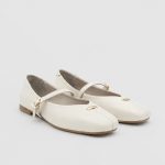 MURIEL Beige  Leather Women's Ballerina