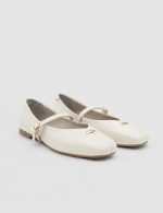 MURIEL Beige  Leather Women's Ballerina