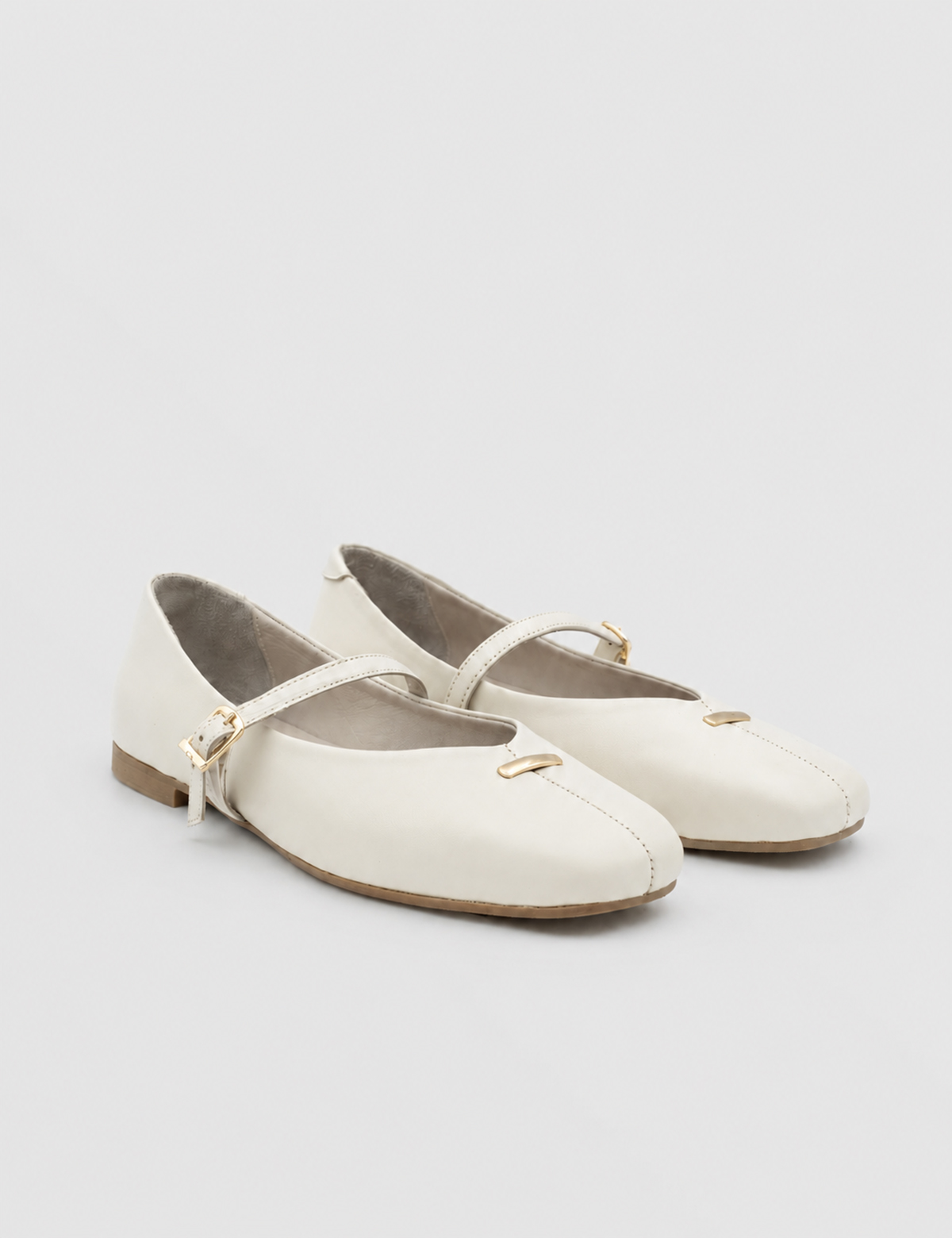IMG_5340.JPG MURIEL Beige Leather Women's Ballerina - Image 1