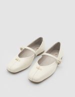 MURIEL Beige  Leather Women's Ballerina - Image 3