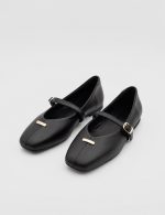MURIEL Black Leather Women's Ballerina - Image 3
