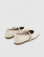 MURIEL Beige  Leather Women's Ballerina - Image 4
