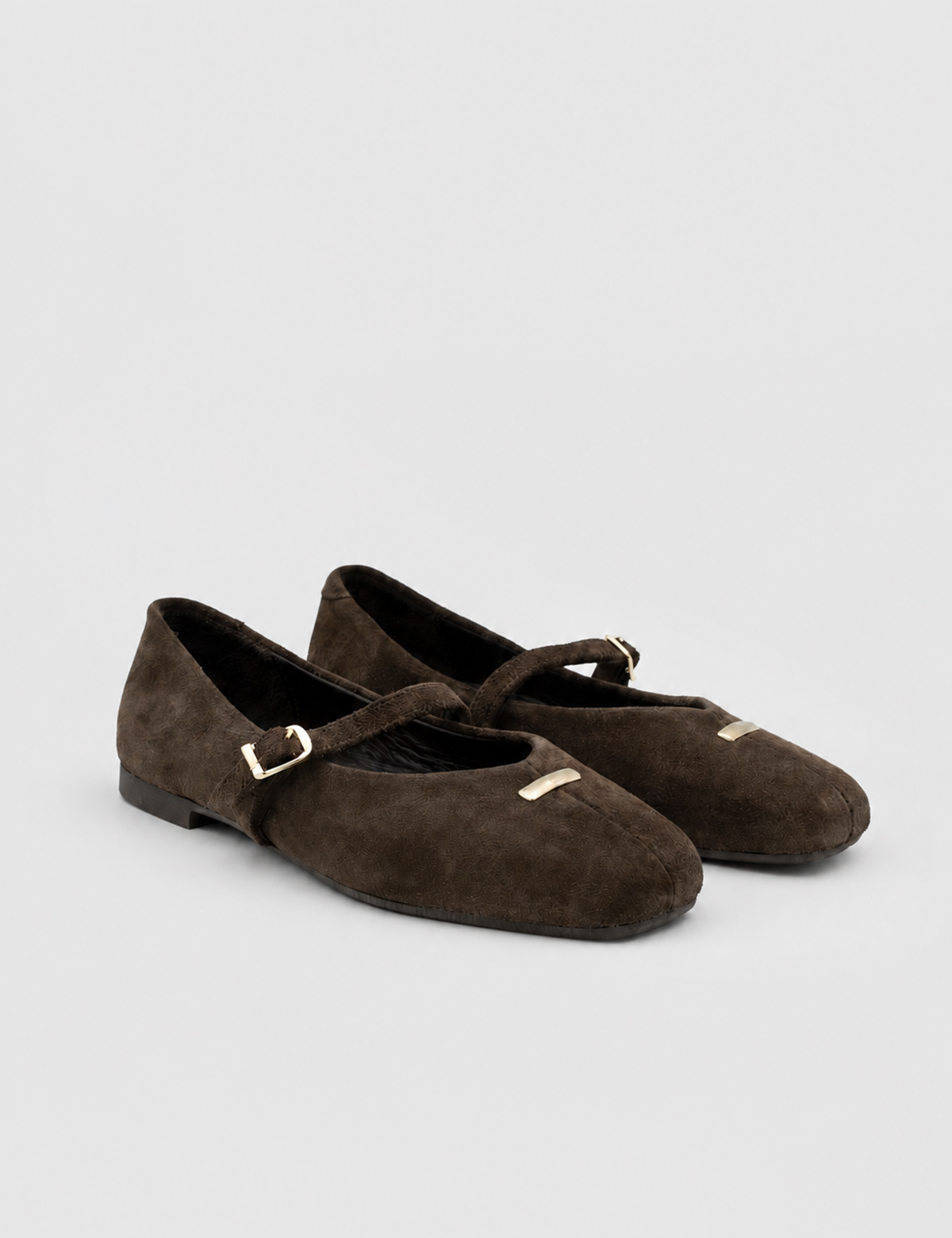 IMG_5349.JPG MURIEL Brown Suede Leather Women's Ballerina - Image 1