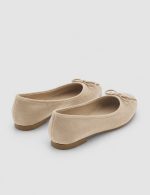 ZERBI Beige Suede Leather Women's Ballerina - Image 4