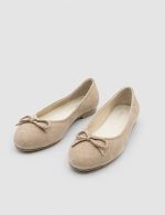 ZERBI Beige Suede Leather Women's Ballerina - Image 3