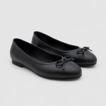 ZERBI Black Leather Women's Ballerina