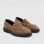 ELDA Camel Suede Leather Women's Loafer
