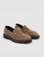 ELDA Camel Suede Leather Women's Loafer