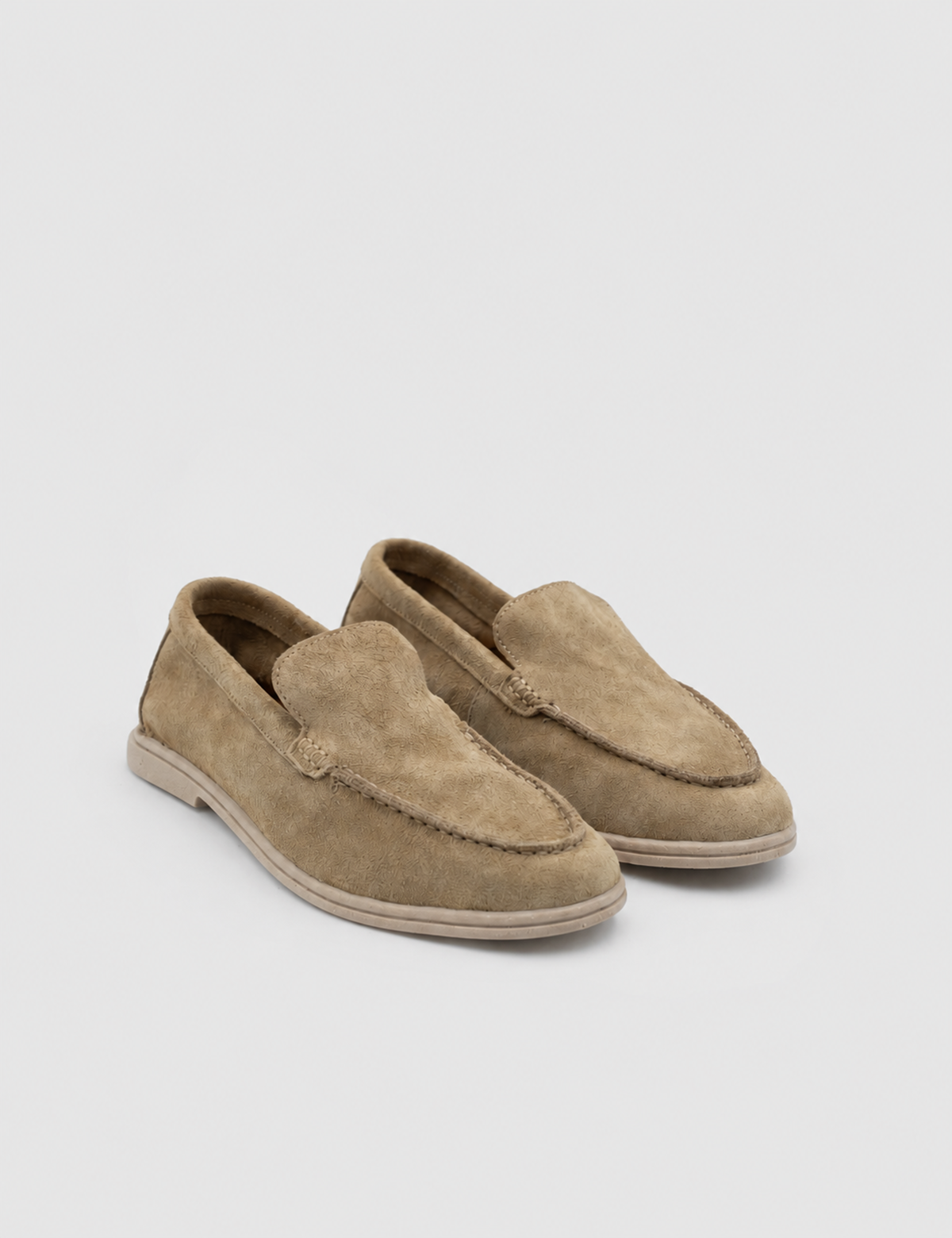 IMG_5831 BERY Beige Suede Leather Women's Loafer - Image 1