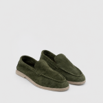 BERY Green Suede Leather Women's Loafer