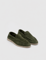BERY Green Suede Leather Women's Loafer