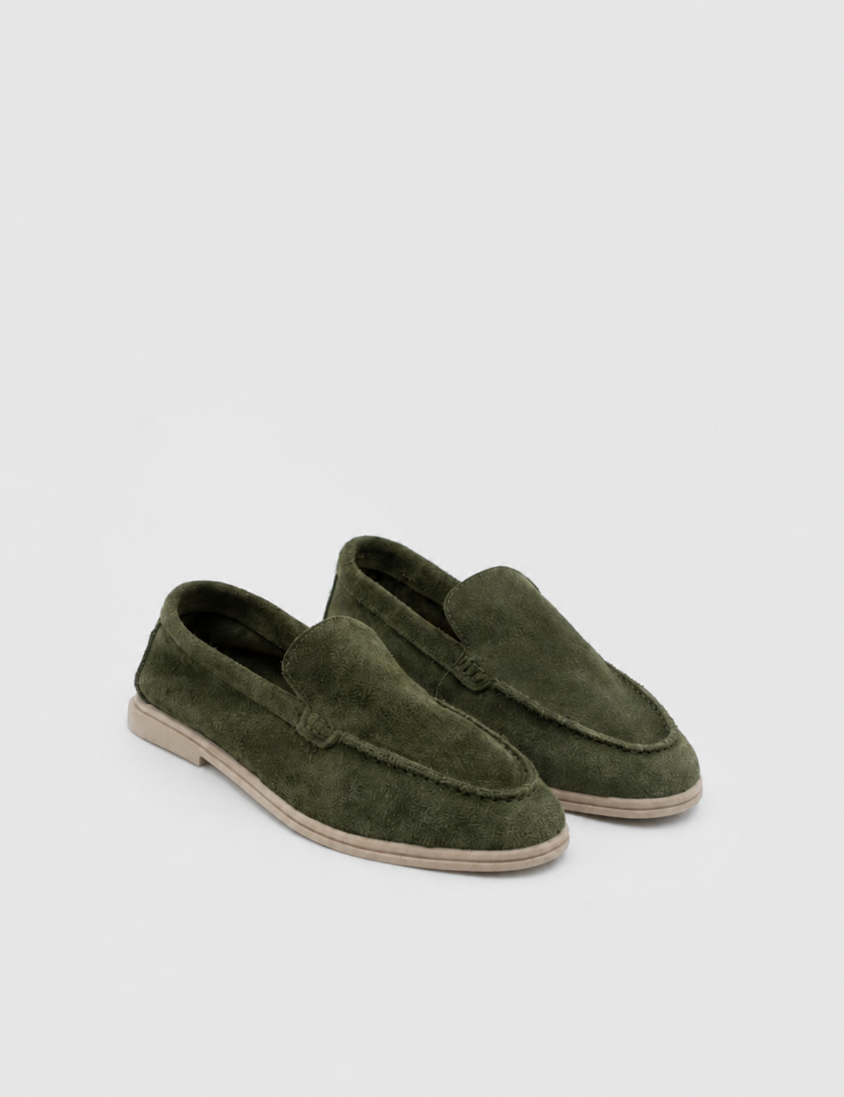 IMG_5833 BERY Green Suede Leather Women's Loafer - Image 1