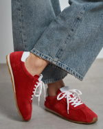LADIN Red Suede Leather Women's Sneaker