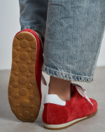 LADIN Red Suede Leather Women's Sneaker - Image 3
