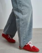 LADIN Red Suede Leather Women's Sneaker - Image 2
