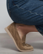 BERY Beige Suede Leather Women's Loafer - Image 2
