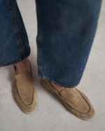 BERY Beige Suede Leather Women's Loafer