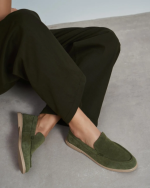 BERY Green Suede Leather Women's Loafer - Image 2