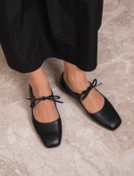 SORELA Black Leather Women's Ballerina - Image 2