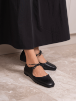 SORELA Black Leather Women's Ballerina - Image 3