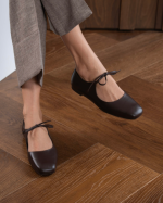 SORELA Brown Leather Women's Ballerina
