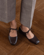 SORELA Brown Leather Women's Ballerina - Image 2