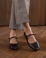 SORELA Brown Leather Women's Ballerina - Image 3
