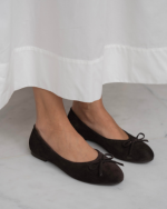 ZERBI Brown Suede Leather Women's Ballerina - Image 2