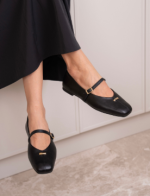 MURIEL Black Leather Women's Ballerina - Image 4