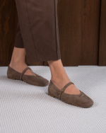 MURIEL Mink Suede Leather Women's Ballerina - Image 4