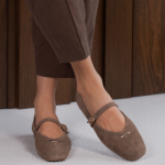 MURIEL Mink Suede Leather Women's Ballerina