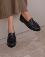SILVANA Black Leather Women's Loafer - Image 3