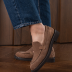 ELDA Camel Suede Leather Women's Loafer