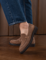 ELDA Camel Suede Leather Women's Loafer