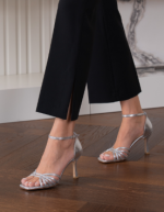 DONK Silver Leather Women's Heeled Sandal - Image 3