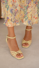 DONK Yellow Leather Women's Heeled Sandal - Image 2