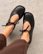 SOLVE Black Leather Women's Loafer - Image 3
