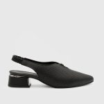 ISADORA Black Leather Women's Heeled Sandal