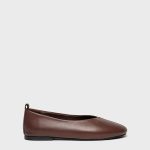 RAVENA Brown Leather Women's Ballerina