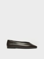 RAVENA Black Leather Women's Ballerina